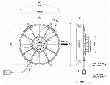Preview: Ø280 mm SPAL Hochleistungslüfter saugend - VA03-AP90/LL-68A